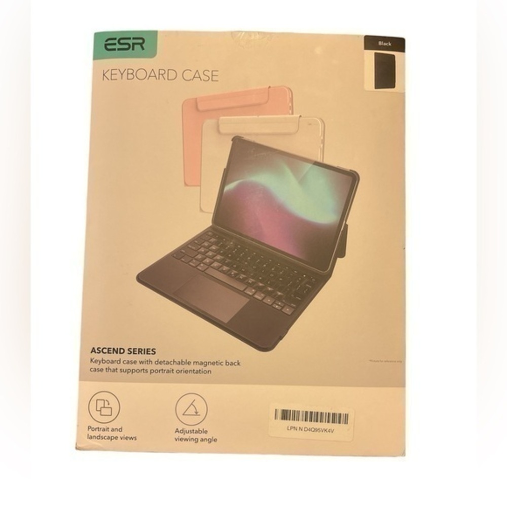 ESR Ascend for NEW iPad Air  (12.9 diagonal) Keyboard Case - Black - NIB